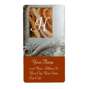 CORNUCOPIA MONOGRAM , schwarz-weiß, graubraun