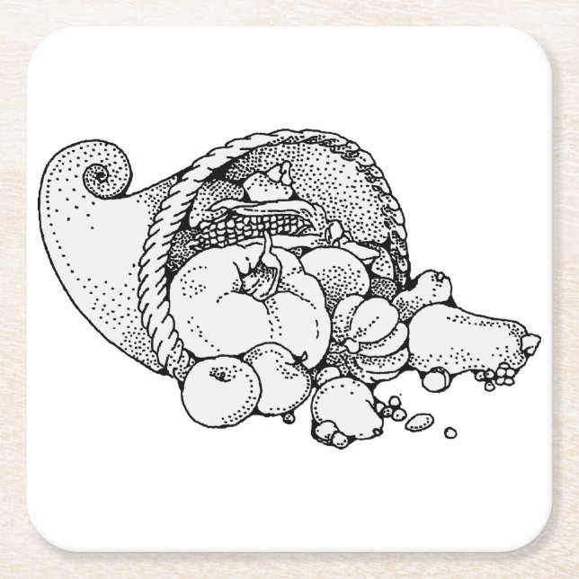 Cornucopia Rechteckiger Pappuntersetzer (Vorderseite)