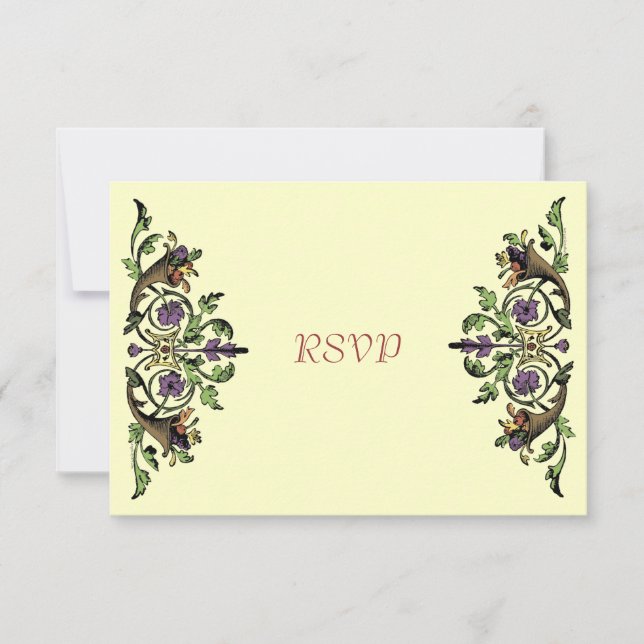 Cornucopia Vintag Erntedank RSVP Cards (Vorderseite)