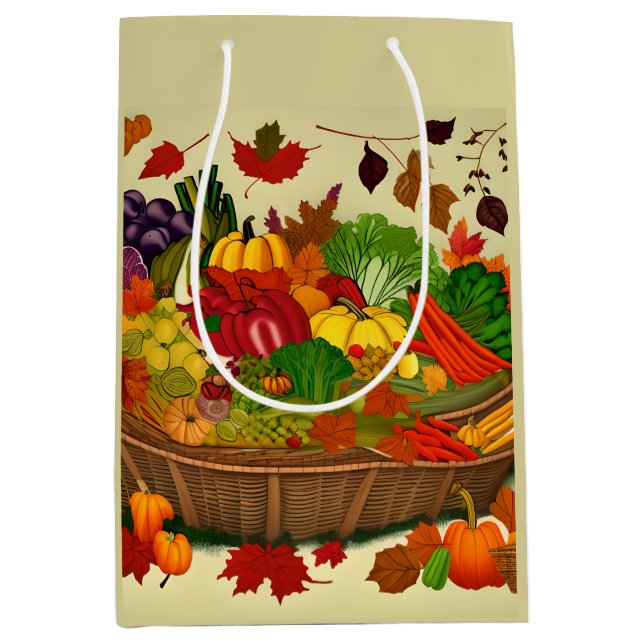 Cornucopia voll mit Gemüse Mittlere Geschenktüte (Vorderseite)