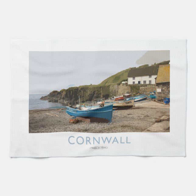 Cornwall-Bahn-Plakat Geschirrtuch (Horizontal)