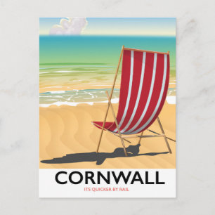 Cornwall Beach Classic Reiseplakat Postkarte