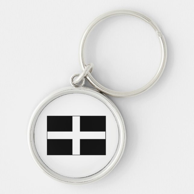 Cornwall Cornish Flag St. Piran Schlüsselanhänger (Vorne)