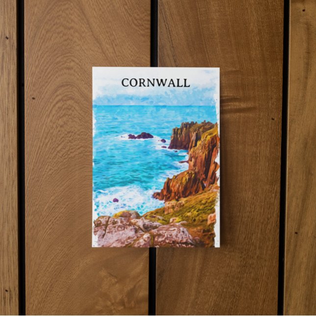 Cornwall England UK Küstenlandschaft Postkarte (cornwall england coastal scenery postcard)