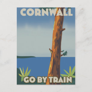 Cornwall fahren mit dem Zug Postkarte