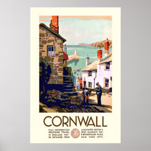 Cornwall Falmouth England UK Vintage Reiseplakat Poster