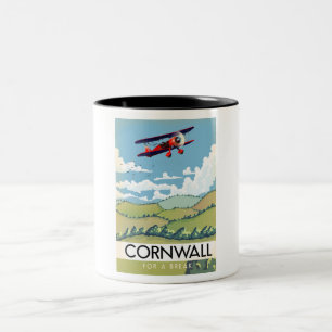 Cornwall Für Einen Urlaub Riesen-Kaffeetasse Zweifarbige Tasse