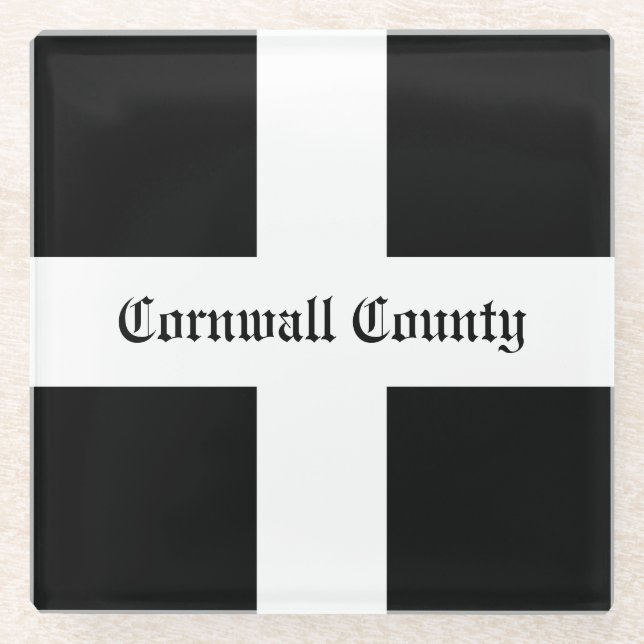 Cornwall Landkreis Flag Glasuntersetzer (Vorderseite)