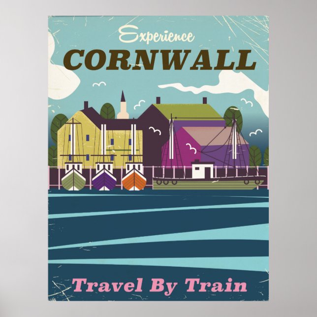 Cornwall Retro alten Urlaub Poster. Poster (Vorne)