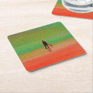 Cornwall Surfer Rechteckiger Pappuntersetzer