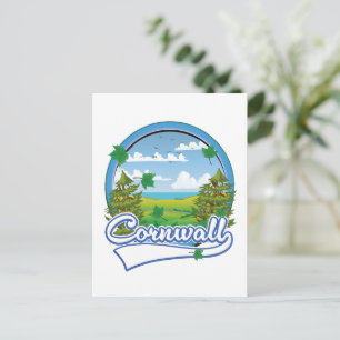 Cornwall Travel Logo Feiertagspostkarte