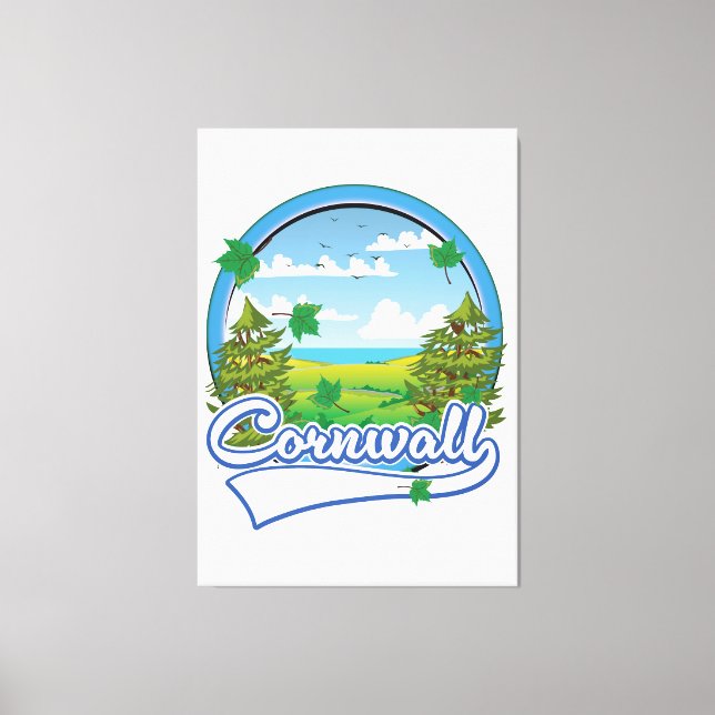 Cornwall Travel Logo Leinwanddruck (Vorderseite)