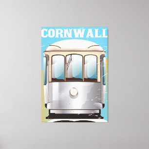 Cornwall UK Vintage-Urlaubsposter-Druck Leinwanddruck