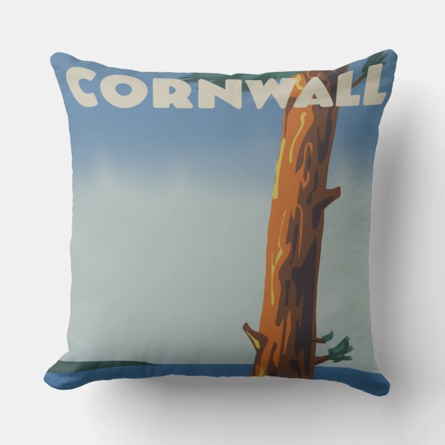 Cornwall wird mit dem Zug als Leinwand gedruckt Kissen (Vorderseite)