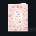 Corny Halloween Card Karte<br><div class="desc">Ich hoffe,  dir gefällt diese Karte. Diese Halloween-Karte bietet moderne Pastellpinke,  Orangen und lustige Typografie. Niedliche Bonbons. Inside lautet "Happy Halloween"</div>