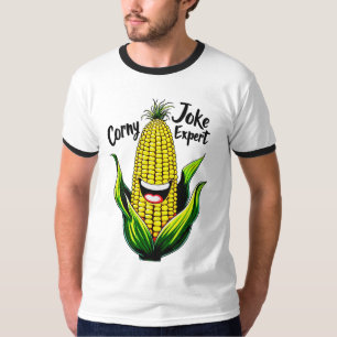 Corny Joke Expert: Fun & Whimsical Corn Graphic T-Shirt