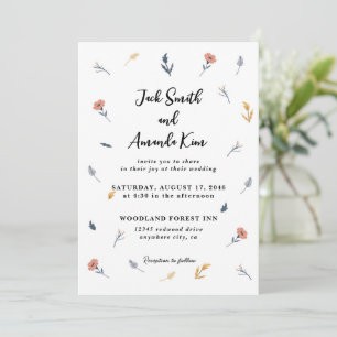 Coroful Niedlich Handrawing Blume Hochzeitsvorführ Einladung