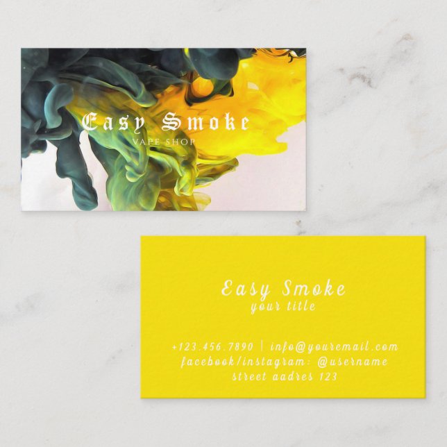 Corolful Smoke Vape Shop Carte de visite (Devant / Derrière)
