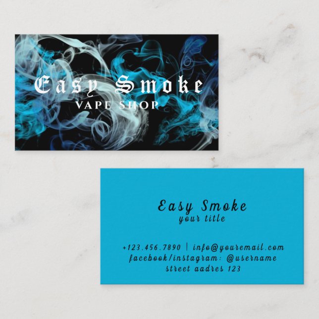 Corolful Smoke Vape Shop Carte de visite (Devant / Derrière)