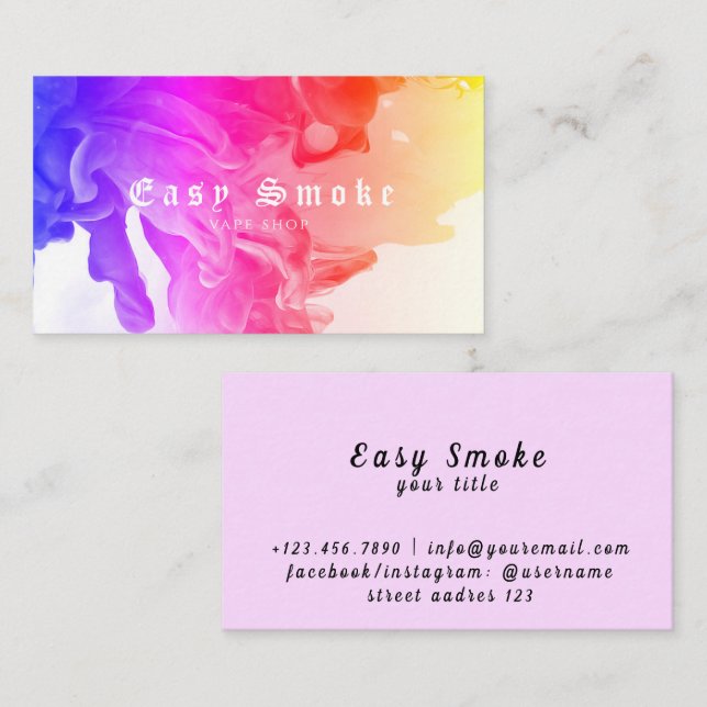 Corolful Smoke Vape Shop Carte de visite (Devant / Derrière)