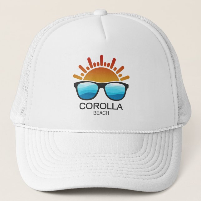 Corolla Beach North Carolina Sonnenbrille Truckerkappe (Vorderseite)