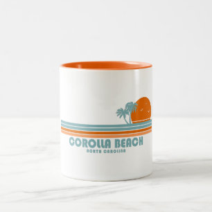 Corolla Beach North Carolina Sun Palm Trees Zweifarbige Tasse