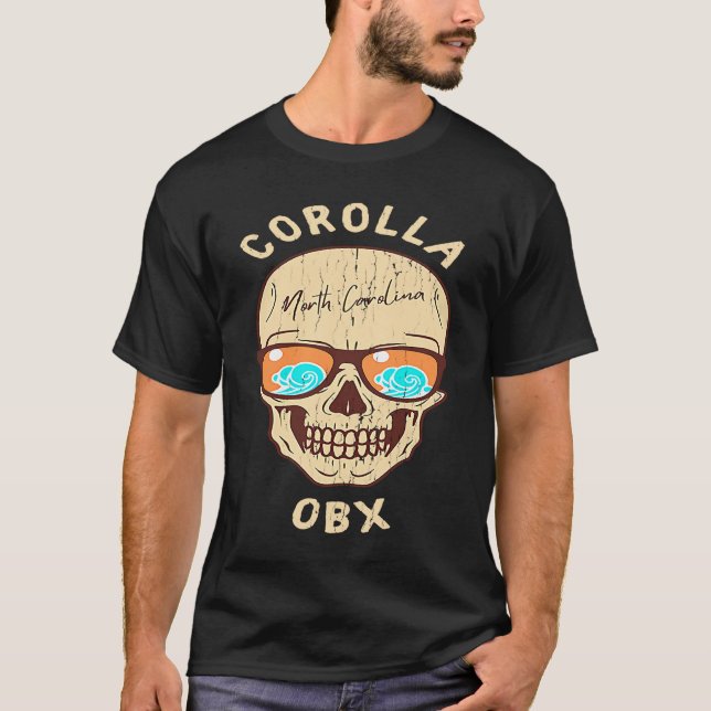 Corolla NC Summertime Vacationing Skull Sunglasses T-Shirt (Vorderseite)