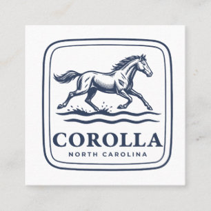 Corolla North Carolina Wildpferd läuft durch Quadratische Visitenkarte
