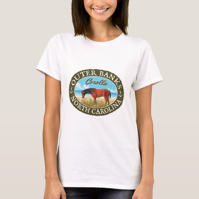 Corolla Outer Banks North Carolina Wildes Pferd au T-Shirt (Vorderseite)