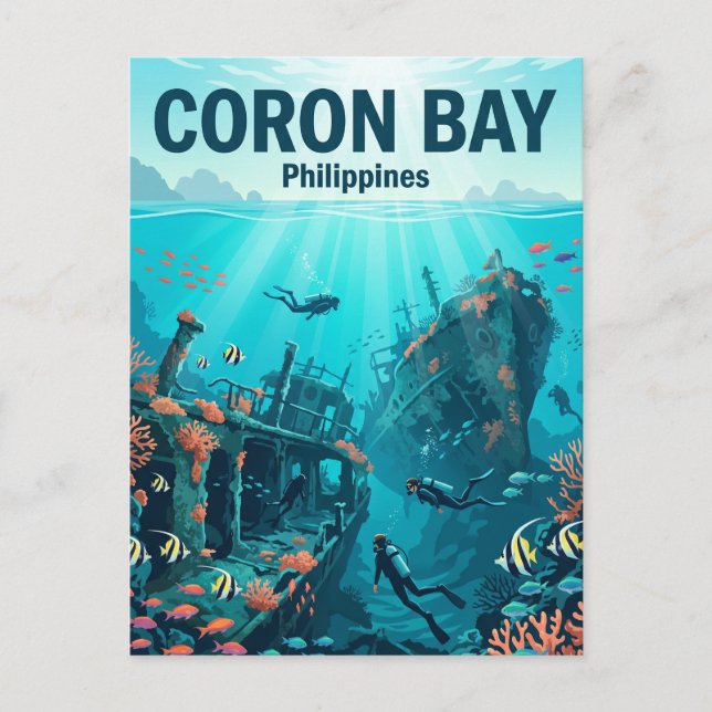 Coron-Bucht Philippinen Postkarte (Vorderseite)