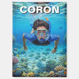 Coron Philippinen Taucher Magnet