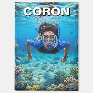 Coron Philippinen Taucher Magnet