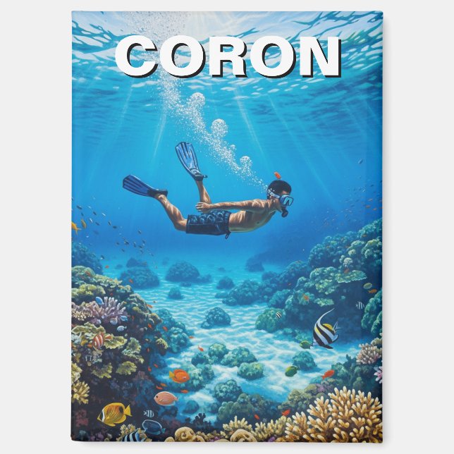 Coron Philippines Diver Magnet (Vorderseite)
