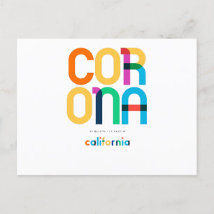 Corona California Mitte des Jahrhunderts, Pop Art, Postkarte