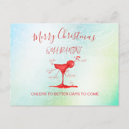 Corona Christmas Holiday Green Quarantini Martini Postkarte