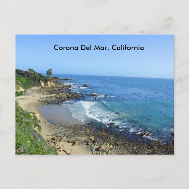 Corona Del Mar, Strand, Kalifornien Küste, Postkar Postkarte (Vorderseite)