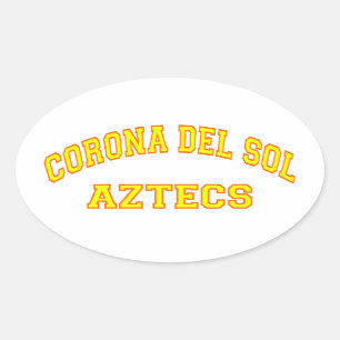 Corona Del Sol Aztecs Ovaler Aufkleber