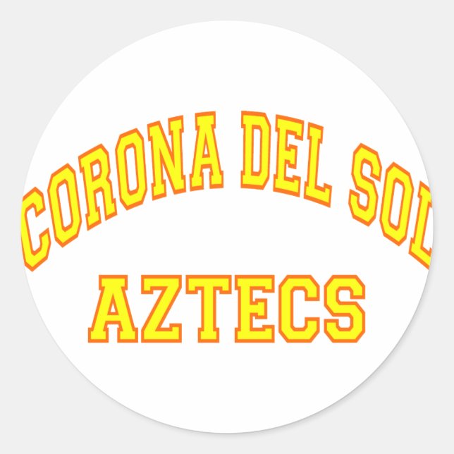 Corona del Sol Azteken Runder Aufkleber (Vorderseite)