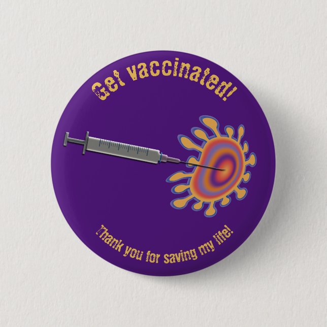 Corona – get vaccinated! button (Vorderseite)
