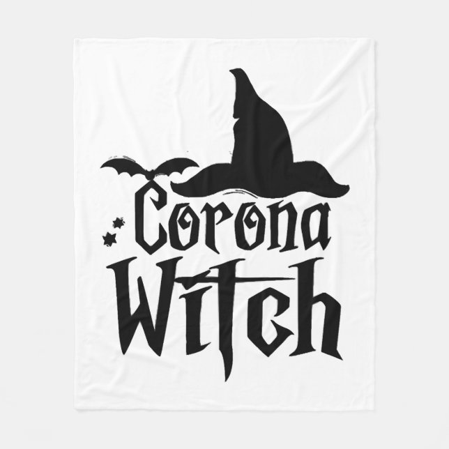 Corona Hexehy Halloween , Funny Halloween , Fleecedecke (Vorderseite)