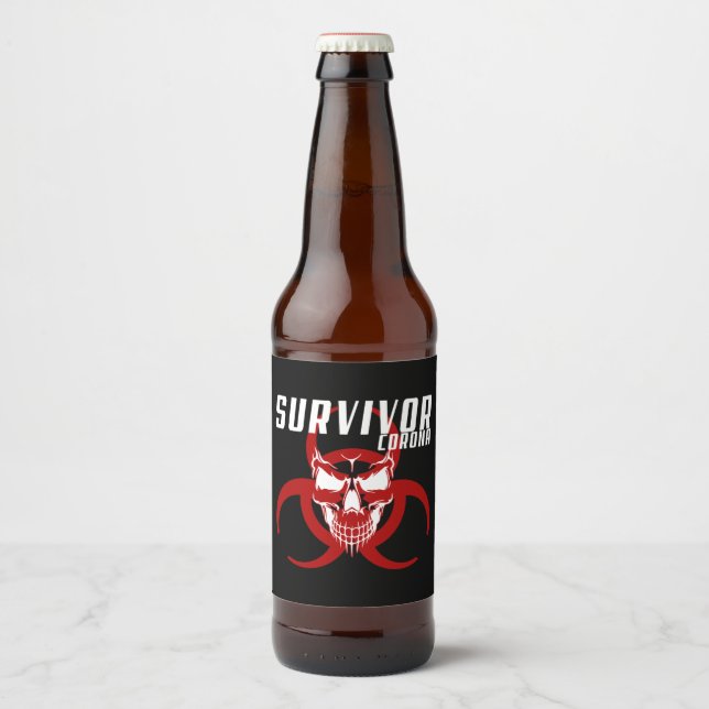 Corona Survivor Bierflaschenetikett (Vorderseite)