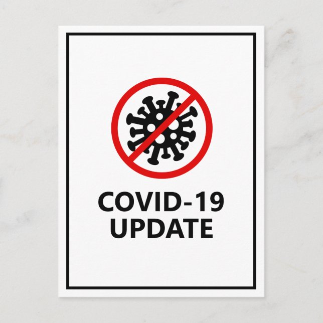 Corona Virus Covid19 Stornierungsaktualisierung Postkarte (Vorderseite)