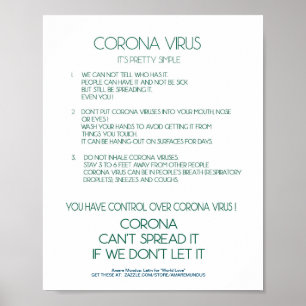 Corona Virus Facsheet sign poster workplace