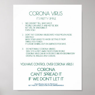 Corona Virus Facsheet sign poster workplace