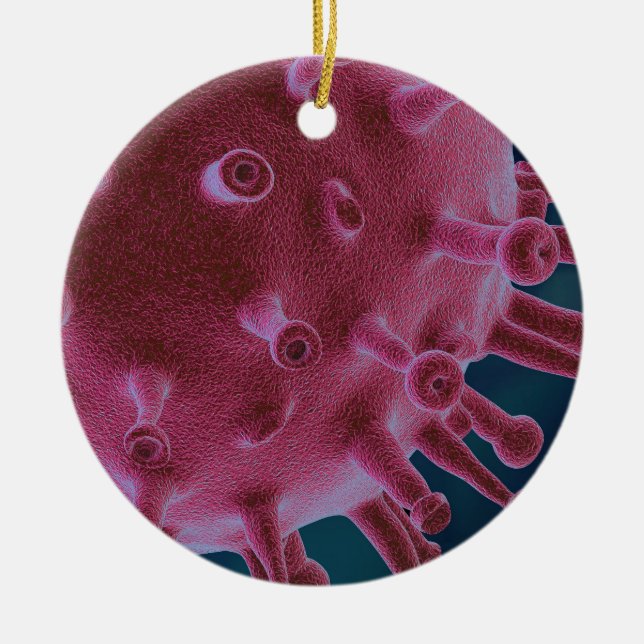 Corona-Virus-Mikrobiologie Keramik Ornament (Vorne)