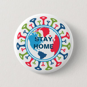 Corona Virus Pandemic World Button