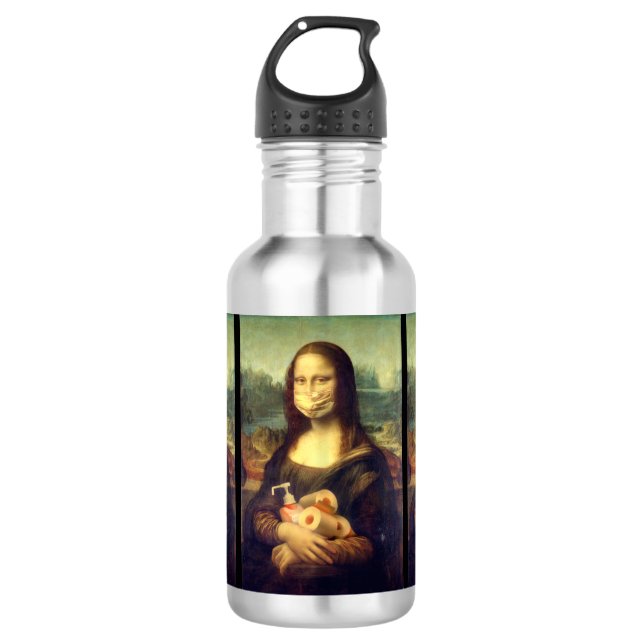 Corona-Virus-Portrait Edelstahlflasche (Vorderseite)