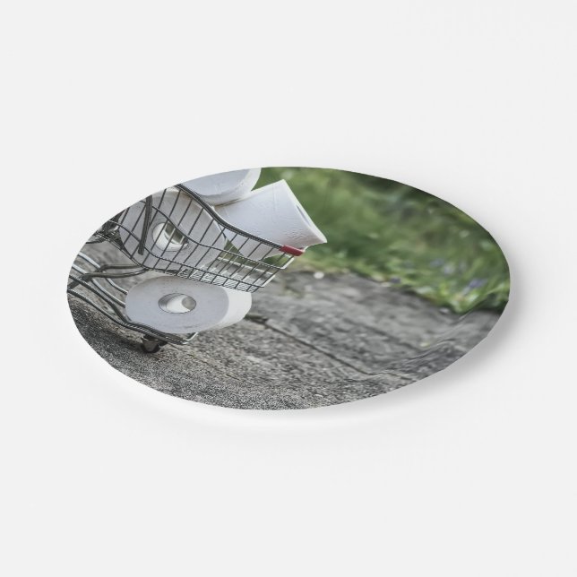 Corona-Virus-Schutzmaske Pappteller (Schrägansicht)