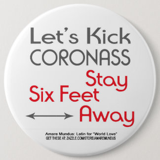 Corona-Virus-Sozialdistanzierung Signaltonposter-T Button