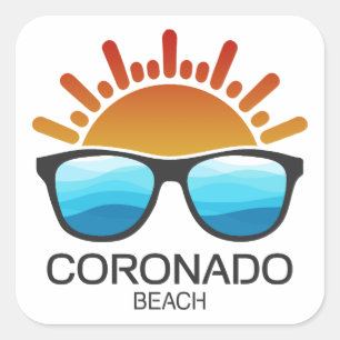 Coronado Beach California Sonnenbrillen Quadratischer Aufkleber